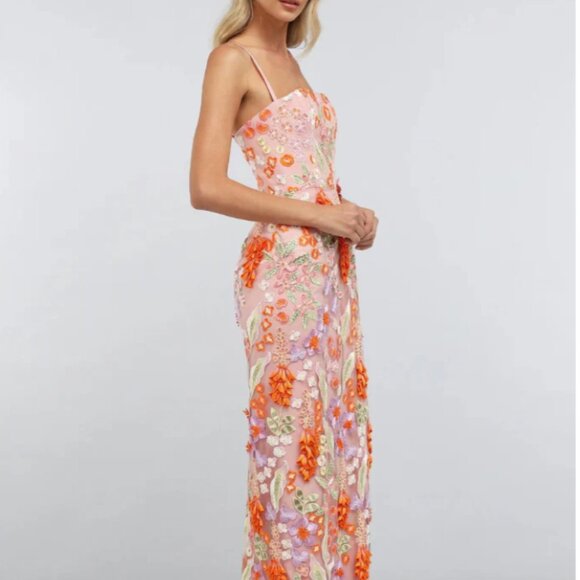 HELSI Gemma Floral Embroidered Midi Dress - Orange and Pink. NWT. - Picture 11 of 13